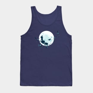 Flying Witch over Full Moon Tank Top